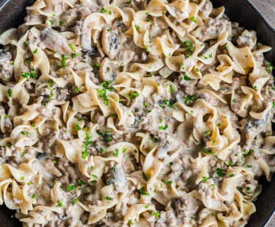 Easy and Creamy Beef Stroganoff with Hamburger for Family Dinners
